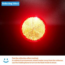 WELNENT EMARK/CCC 2pcs Round Reflector Screw on Trailer Driveway Mailbox (Red, Φ4.25 inch)