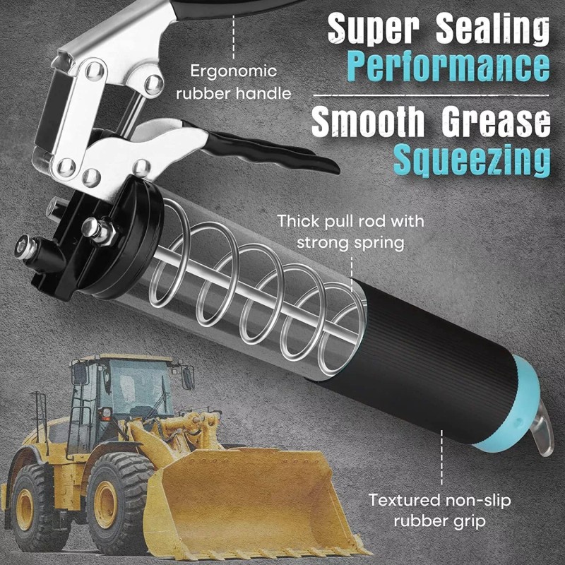 SHALL Professional Heavy Grease Gun, 7000 PSI Heavy Duty Pistol