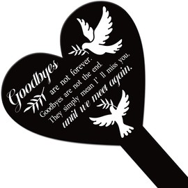 GLOBLELAND Heart Shaped Pigeon Garden Stake Memorial Remembrance Plaque Stake for Cemetery Acrylic Grave Stake Waterproof Sympathy Garden Stake for Yard Grave Cemetery