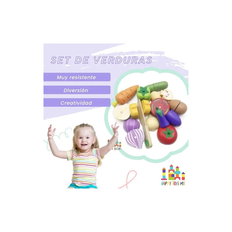Charola De Verdura Estilo Montessori Madera Juego Didáctico