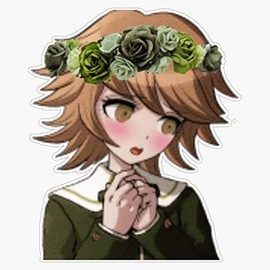 Danganronpa Chihiro Fujisaki with Flower Crown Vinyl Waterproof Sticker Decal Car Laptop Wall Window Bumper Sticker 5"