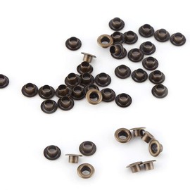 100 Pcs Eyelet Tool Set, 6mm Eyelet Set, Bronze Metal Eyelets, Round Inner Hole, for Fabric, Tarpaulins, Curtains