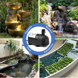 AEO 12V - 24V DC Brushless Submersible Water Pump, 410GPH (1 Pack)