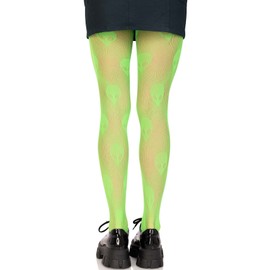Leg Avenue Womens Dark Alternative Fishnet Tights, Green Alien