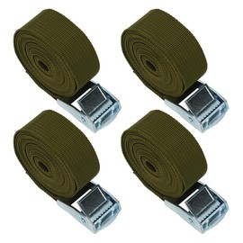 Pack of 4 Tie Down Straps Green, 2.5 m Adjustable Lashing Straps with Clamping Lock, 250 kg Load Capacity, Mounting Strap for Car, Motorcycle, Bicycle Carrier, Material Transport
