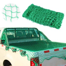 MEYAGOT Trailer Net, 2.3 m x 3.5 m Load Securing Net, Trailer Net with Elastic Band, Thickness 3 mm, Cover Net for Trailers with Edge Cord, Weatherproof Load Safety (Green)