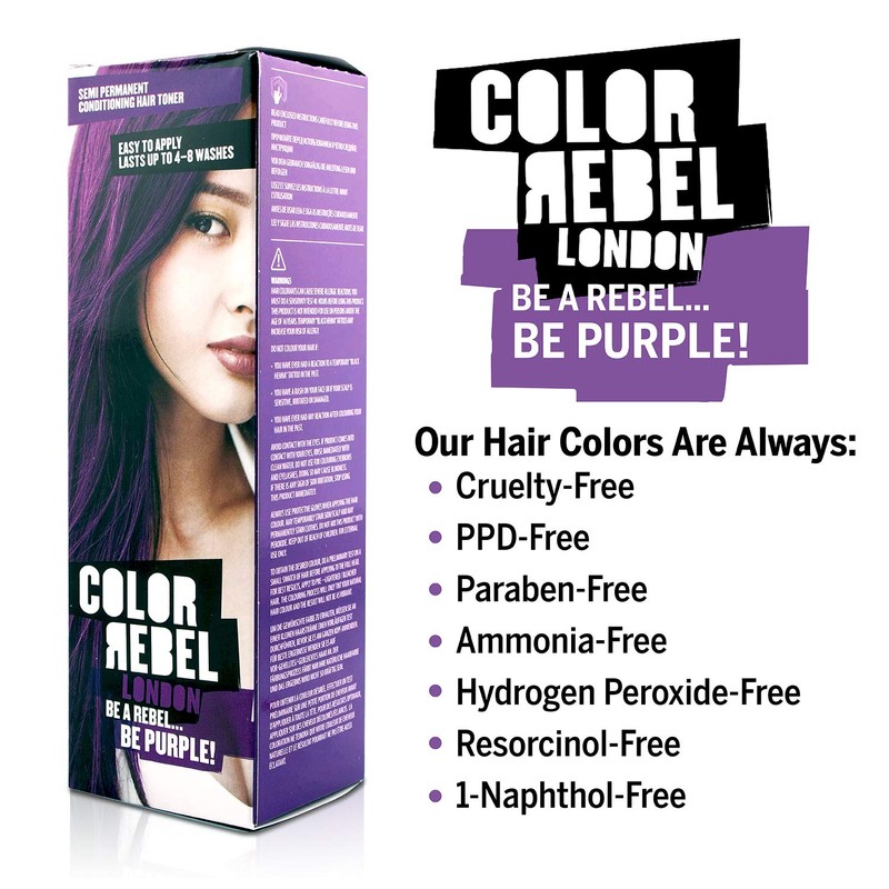 Colour Rebel London Semi Permanent Hair Conditioner Toner - Purple