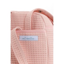 mi bollito Maternity Crossbody Bag for Baby Stroller and Hospital, Practical and Stylish Large Capacity Organiser Bag, Made in Spain., baby pink, One Size
