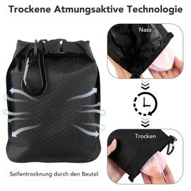Travel Soap Bag Travel Mobile Soap Container for Soap Cubes Leak-Proof Quick Drying Soap Bag with Soap Foam Bag and Hook Ideal for Travel, Camping and Outdoor Activities, Ferrous