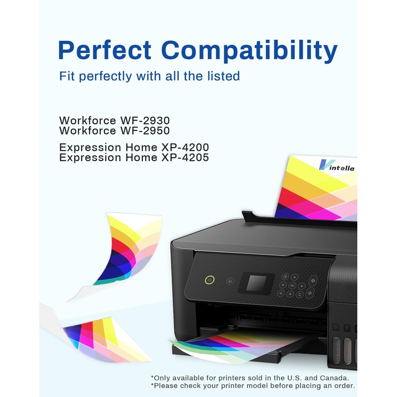 Vintella 222XL Remanufactured Ink Cartridges Replacement for Epson 222 Ink