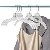 Quality Clear Plastic Hangers 24 Pack - Crystal Cut for