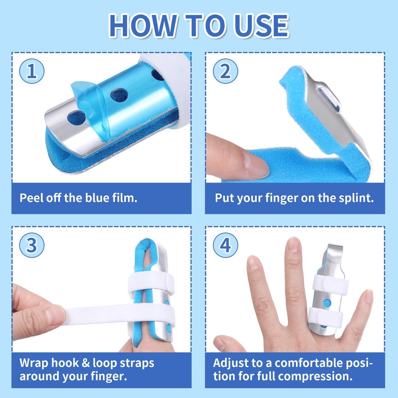 Wisesso Finger Splint, 3pcs Finger Brace Joint Stabilizer Knuckle Immobilization