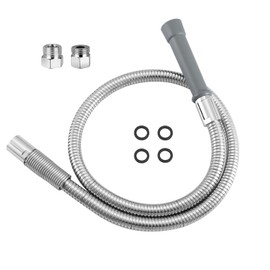 Gdyfdskin 44 Inch Pre-Rinse Hose with Heat Resistant Handle for Commercial Kitchen Sink Faucet, Flexible Stainless Steel Commercial Sink Sprayer Hose Replacement Parts - Grey