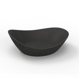 Concrete Fruit Bowl, Large Modern Meteorite Pattern Decorative Bowl for Kitchen Counter, Dining Table & Home Decor,Sturdy Centerpiece for Fruit, Keys, Candy, Unique Handmade Design (Black, 10.6")