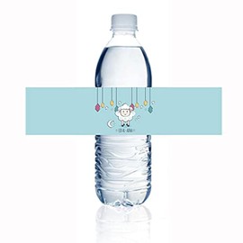 SWYOUN 42PCS Eid Al Adha Water Bottle Sticker Labels Islamic Muslim Party Decorations(Blue)