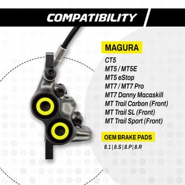 epic Brake Pads for Magura CT5, MT5, MT7 Pro, MT Trail SL/Carbon/Sport (Front) | Organic, Sintered, Ceramic, E-Bike Options | Quiet, Durable, Powerful | 2 Sets (Organic)