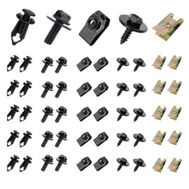 ZIMISI 100PCS Automotive Screws and Bolts, Vehicle Fastener Rivet Clips for Engine Under Cover Splash Shield Guard, Bumper Fenders Liner Push Retainer, Car Body Bolt U-Nuts Kit