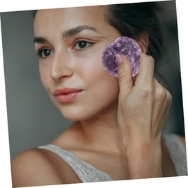 Healeved Methyst Crystal Worry Stone Decorative Massage Scraper Anxiety Relief Tool Mini Thumb Stone for