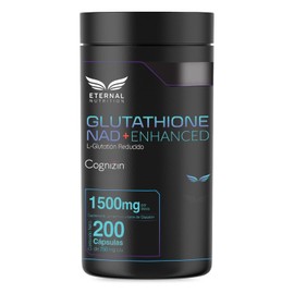 GLUTATHION NAD+ Enhanced - 200 capsulas (1500 mg por porcion) by Eternal Nutrition - L-Glutation Reducido, NAD y Cognizin Citicolina - Ingredientes Naturales Premium
