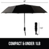 GORILLA GRIP Windproof Compact Stick Umbrella for Rain, One-Click Automatic