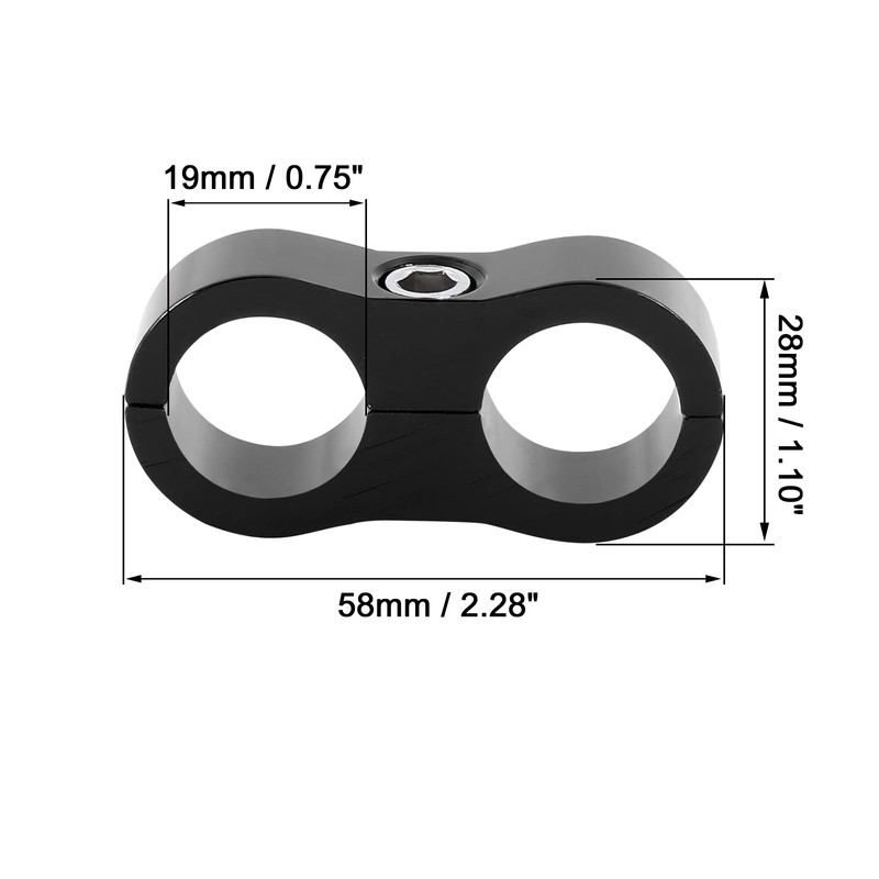 X AUTOHAUX 4pcs Black AN10 19mm Car Hose Separator Clamp