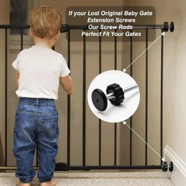 Sknrlko 8MM Baby Gate Spindle Rods 4pcs Threaded Spindle Rod for Pet & Dog Pressure Mounted Safety Gates Pet Gate Accessories Black