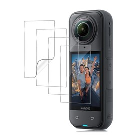Haofun Pack of 4 Screen Protectors for Insta360 X5 / Insta360 X4, Flexible TPU Film, Scratch-Resistant, Bubble-Free, Easy Installation, Scratch Cards for Removing Bubbles (Transparent)