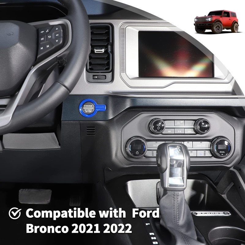 JWWY Bronco Push Start Button Cover Spin Engine Start Stop
