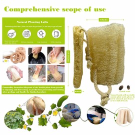 Natural Loofah Dish Sponge Brush Kitchen Gadgets Plant Fibers for Home and Kitchen Cleaning Supplies Exfoliating Body Scrubber Face Washcloth Loofah for Women Men