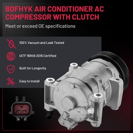 BDFHYK Air Conditioning A/C Compressor with Clutch CO 30017C Compatible with 2011-2020 2.4L 3.6L Dodge Grand Caravan Journey Avenger, Ram C/V, Chrysler Town & Country 200, Volkswagen Routan