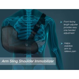 Wonder Care Arm Sling Breathable Fabric For Men and Women- Wrist Elbow and Rotator Cuff Torn With Adjustable Padded Arm Support Strap (Black)