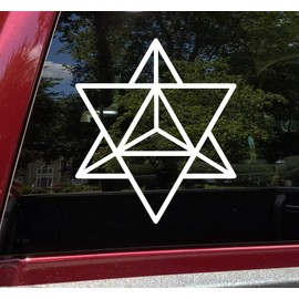 Minglewood Trading Lime - Merkaba Vinyl Decal - Star Tetrahedron Sacred Geometry - Die Cut Sticker - 7w x 8h inches