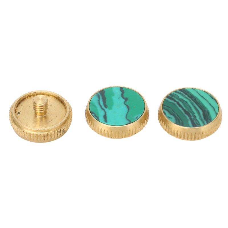 3 Pcs Trumpet Valve Cap Embedded Green Standard Metal Finger