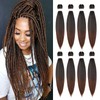 Ombre Brown Braiding Hair Pre Stretched 20 Inch 8 Packs
