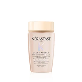 Kérastase Gloss Absolu Bain Crème Hydra-Glaze, Shampoo for Shiny, Thick and Curly Hair, Anti-Frizz Hair Care with Hyaluronic Acid and Glycolic Acid, Volume and Moisture Shampoo, Sulphate-Free, 80 ml