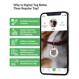 Dog Tags for Pets - Silicone QR Code Pet ID Tags for Dogs & Cats - Silent Dog Name Tag and Cat Name Tag for Your Pet - Puppy Name Tag for Dog Collar - Dog Identification Tags (Dog Skull)