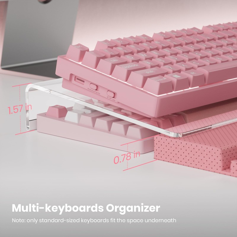 Yikola Computer Keyboard Stand Acrylic Tilted Keyboard Holder for Easy