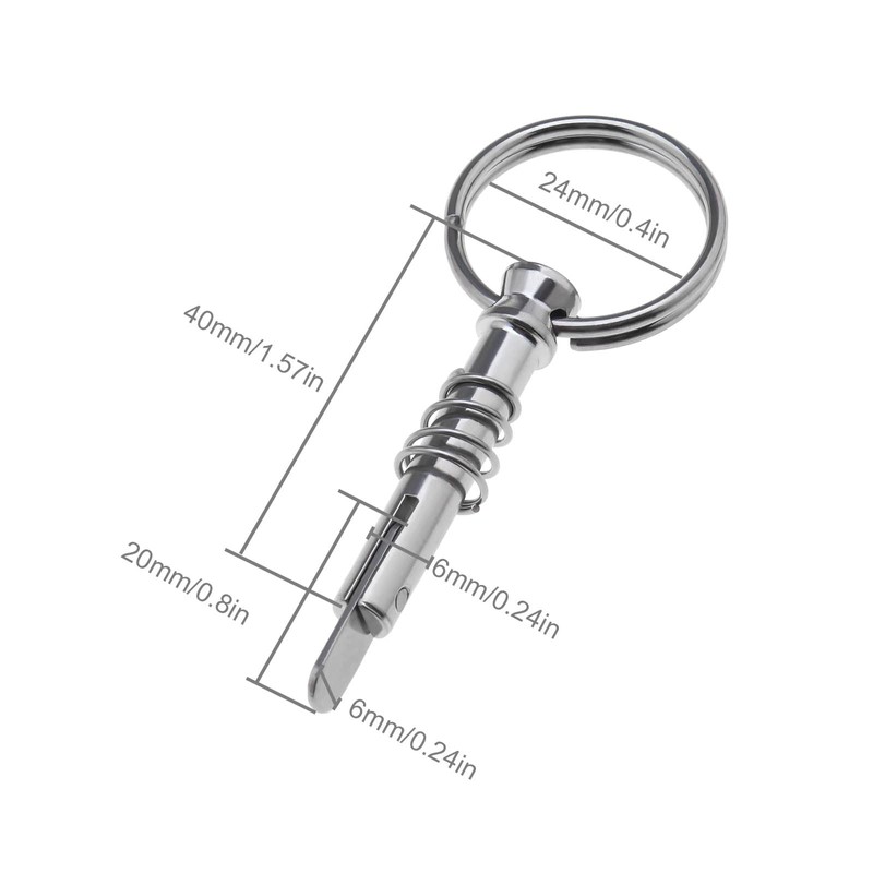 SING F LTD 6PCS Quick Release Pin 0.24" Diameter with