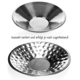 com-four® Decorative Metal Bowl – Decorative Design Bowl – Bowl with Hammered Design as Table Decoration, Fruit Bowl, Serving Plate [Selection Varies]