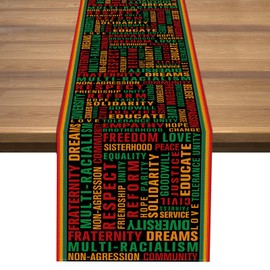 Nepnuser Juneteenth Table Runner Black Pride Party Decorations African American Freedom Day Dining Room Kitchen Home Decor 72 Inches Long