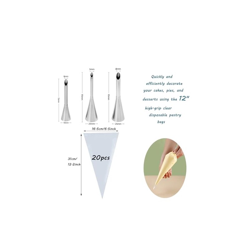 Cupcake & Doughnut Filler Tool with 3 Bismarck Piping Tips