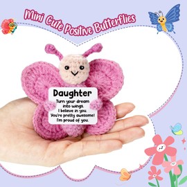 Weming Daughter Gifts from Mom Dad, Crochet Butterfly for Teen Girl from Mother Father, Best for Graduation, Birthday, Christmas Stocking Stuffers, Easter, Valentines, Mother's Day