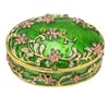 Hand Painted Flower Trinket Box Classic Realistic Detail Hinged Jewelry
