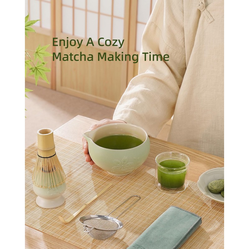 ZENS 6pcs Matcha Set, Matcha Whisk, Matcha Making Kit with