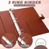 ReliThick 2 Pcs Leather 3 Ring Binder 2" Round Rings