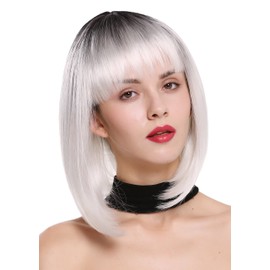 WIG ME UP - DW-2140Q-YS1+882 Women's Wig Bob Longbob Short Fringe Ombre Black White