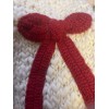 Anthropologie Chunky Knit Wool RED BOW Christmas Icon Stocking Handmade