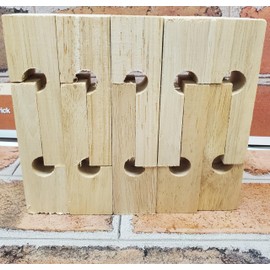 Generic Mason Line Blocks Pack of Ten Pieces, Natural Wood