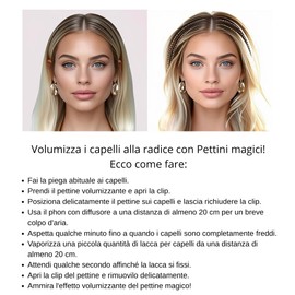 Haarkamm, Volumen-Clip, mit 3 und 6 Zähnen, für lockiges und glattes Haar, 2 Stück