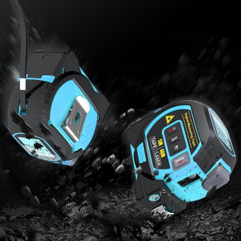 3in1 Laser Rangefinder 5m Tape Measure Ruler LCD Display with